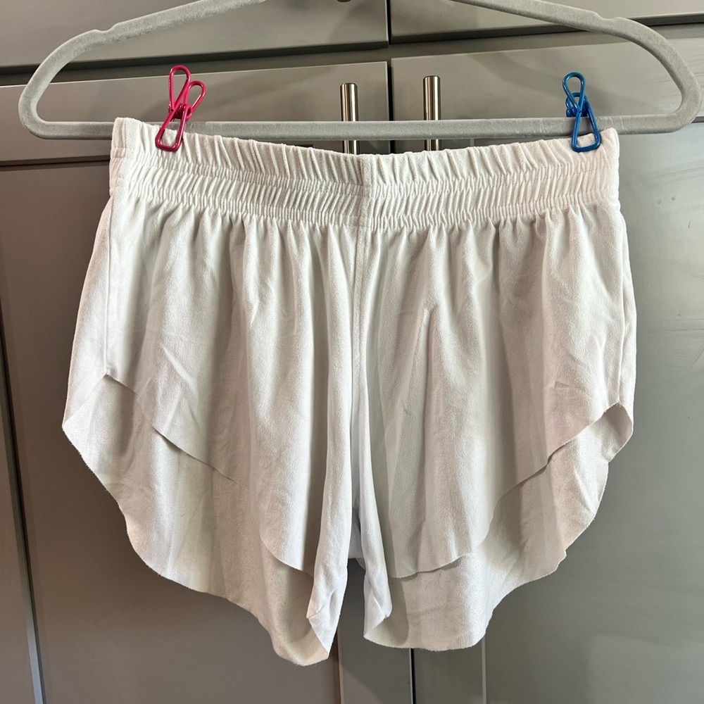 Tribe Kelley Women's White Suede Shorts